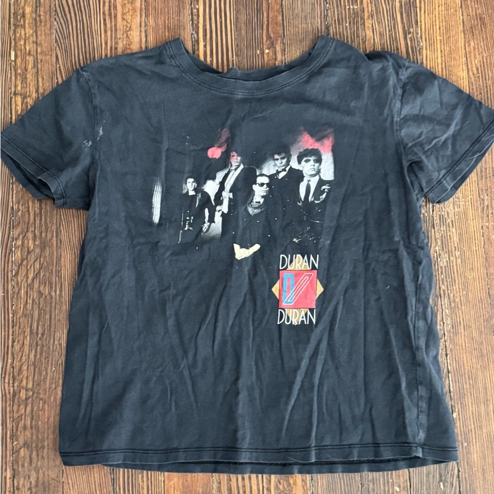 Duran Duran Black Graphic Crop Top Rock Band Vintage